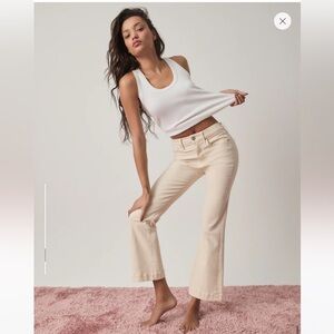 Veronica Beard Carson Kick Flare Jeans in Ecru